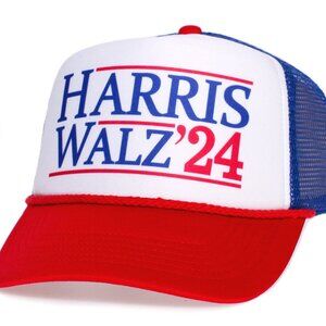 Harris Walz 2024 Presidential Campaign Hat Democrat Cap Adjustable Royal/Red/Wh